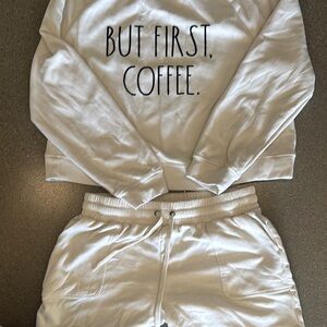 Rae Dunn White Sweatshirt Cozy Top